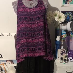 Women's Purple Patterned Tank Top